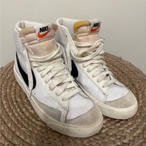 Nike White and Black High-Top Sneakers